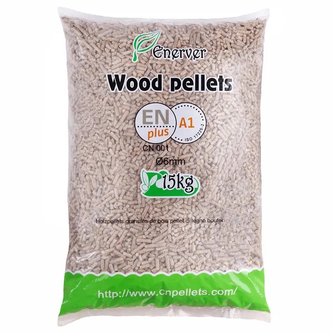 WOOD PELLETS – Granulés de bois sac 15 KG – X40 Sacs – 600KG – ENERVER